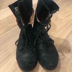 Black Rosegold Combat Boots